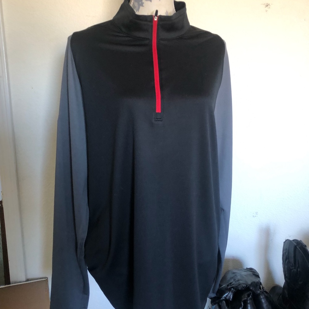 Nike golf dry fit 1/4 zip black and gray NWT SzL